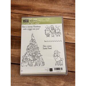 STAMPIN' UP! 144889 SANTA PAWS RUBBER CLEAR MOUNTED STAMP SET OF 6 PET CHRISTMAS